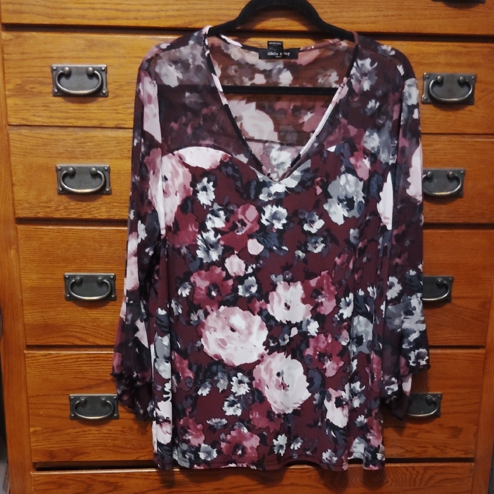 Floral V-Neck Women's Top